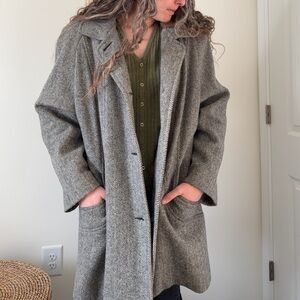 Vintage Cabin Creek Gray Herringbone Coat